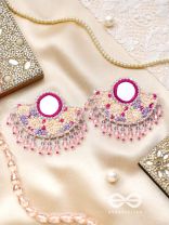 Tevana- The Pleasure Garden- Mirror, Resham and Glass Beads Embroidered Earrings