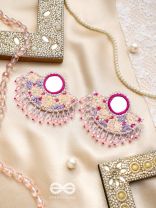 Tevana- The Pleasure Garden- Mirror, Resham and Glass Beads Embroidered Earrings