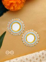 Nimrukti- The Setting Sun- Resham, Mirror and Beads Embroidered Earrings