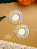 Nimrukti- The Setting Sun- Resham, Mirror and Beads Embroidered Earrings