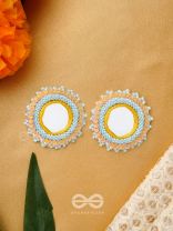 Nimrukti- The Setting Sun- Resham, Mirror and Beads Embroidered Earrings
