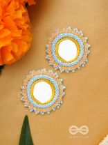 Nimrukti- The Setting Sun- Resham, Mirror and Beads Embroidered Earrings