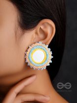 Nimrukti- The Setting Sun- Resham, Mirror and Beads Embroidered Earrings
