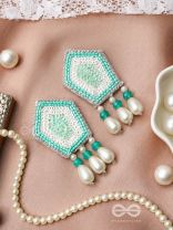 Avisha- The Blue Ocean- Sequins and Pearl Drops Embroidered Earrings
