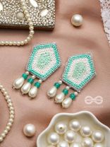 Avisha- The Blue Ocean- Sequins and Pearl Drops Embroidered Earrings