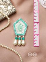 Avisha- The Blue Ocean- Sequins and Pearl Drops Embroidered Earrings
