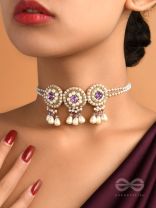 Prasidika- The Beautiful Garden- Stones and Pearls Embroidered Necklace