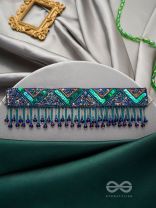 Sarvari- The Starry Night- Stones, Sequins and Glass Beads Embroidered Choker Necklace