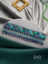 Sarvari- The Starry Night- Stones, Sequins and Glass Beads Embroidered Choker Necklace