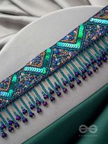 Sarvari- The Starry Night- Stones, Sequins and Glass Beads Embroidered Choker Necklace
