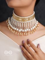 Anshumali- The Sunny Sky- Stones, Pearls and Glass Beads Embroidered Choker Necklace 