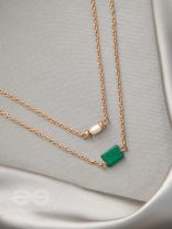 The Jade Shadow- Golden Layered Necklace