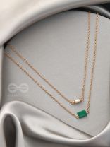 The Jade Shadow- Golden Layered Necklace