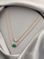 The Jade Shadow- Golden Layered Necklace