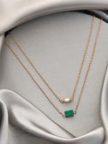 The Jade Shadow- Golden Layered Necklace