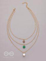 Shades of Passion- Golden Pearl Layered Necklace