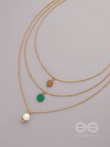 Shades of Passion- Golden Pearl Layered Necklace