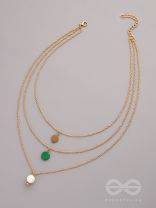 Shades of Passion- Golden Pearl Layered Necklace