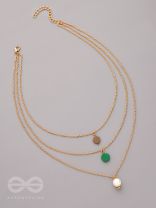 Shades of Passion- Golden Pearl Layered Necklace