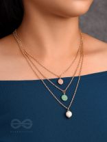 Shades of Passion- Golden Pearl Layered Necklace