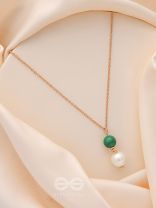 Flora n Fauna- Golden Pearl Necklace