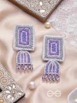 Haarya- The Beautiful Bell- Beads and Glass Drops Embroidered Earrings