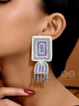 Haarya- The Beautiful Bell- Beads and Glass Drops Embroidered Earrings