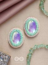 Mandara- The Mirror Reflection- Stones, Sequins and Beads Embroidered Earrings