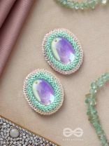 Mandara- The Mirror Reflection- Stones, Sequins and Beads Embroidered Earrings