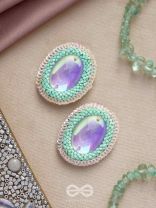 Mandara- The Mirror Reflection- Stones, Sequins and Beads Embroidered Earrings