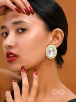 Mandara- The Mirror Reflection- Stones, Sequins and Beads Embroidered Earrings