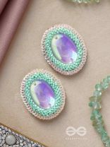 Mandara- The Mirror Reflection- Stones, Sequins and Beads Embroidered Earrings