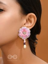 Manika- The Beautiful Flower- Resham and Pearl Drops Embroidered Earrings 