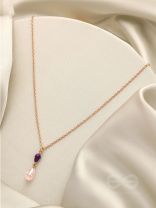 A Study in Scarlet- Golden Glass Bead Necklace
