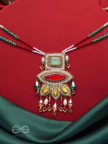 Saupika- The Marvelous Relic- Pearl, Stone and Beads Embroidered Necklace