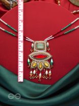 Saupika- The Marvelous Relic- Pearl, Stone and Beads Embroidered Necklace