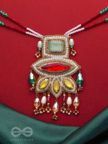 Saupika- The Marvelous Relic- Pearl, Stone and Beads Embroidered Necklace