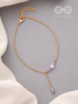The Ray of Sunshine- Golden Glass Bead Anklet