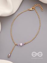 The Ray of Sunshine- Golden Glass Bead Anklet