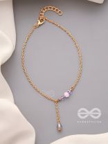 The Ray of Sunshine- Golden Glass Bead Anklet