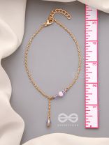 The Ray of Sunshine- Golden Glass Bead Anklet