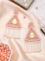 Akshkarna- The Exquisite Triangle- Pearls and Stones Embroidered Earrings
