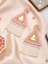 Akshkarna- The Exquisite Triangle- Pearls and Stones Embroidered Earrings
