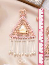 Akshkarna- The Exquisite Triangle- Pearls and Stones Embroidered Earrings