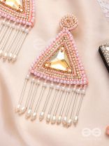Akshkarna- The Exquisite Triangle- Pearls and Stones Embroidered Earrings