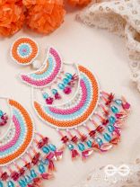 Tricit- The Three-Layered- Pearls and Sequins Embroidered Earrings