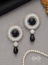 Kairavi- The Moonlight- Stones and Glass Drops Embroidered Earrings