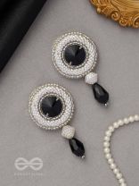 Kairavi- The Moonlight- Stones and Glass Drops Embroidered Earrings