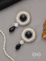 Kairavi- The Moonlight- Stones and Glass Drops Embroidered Earrings