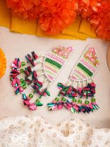 Unmish- The Budding Blossoms- Pearls and Sequins Embroidered Earrings